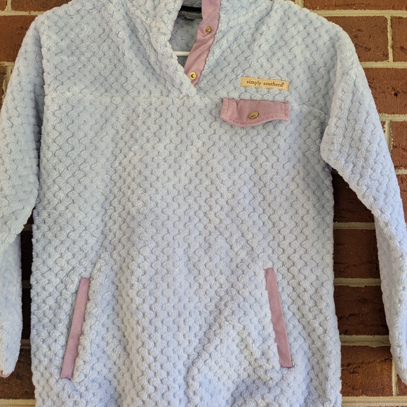 Simply Southern Textured Pullover in Soft Gray - Picture 1 of 3